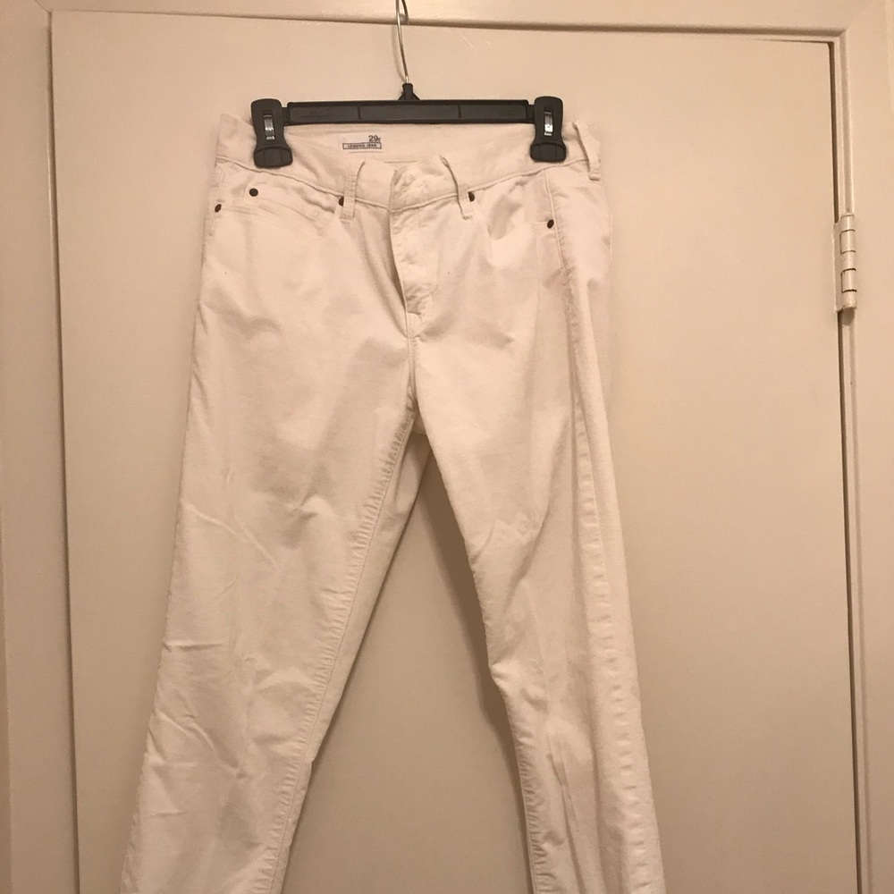 White corduroy skinny pants